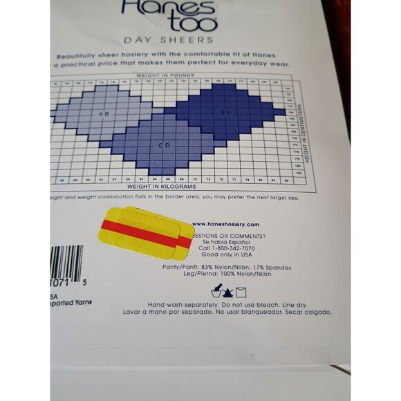 Hanes Too Day Sheer Control Top Pantyhose Style 136 Travel Buff Size CD - Picture 5 of 5